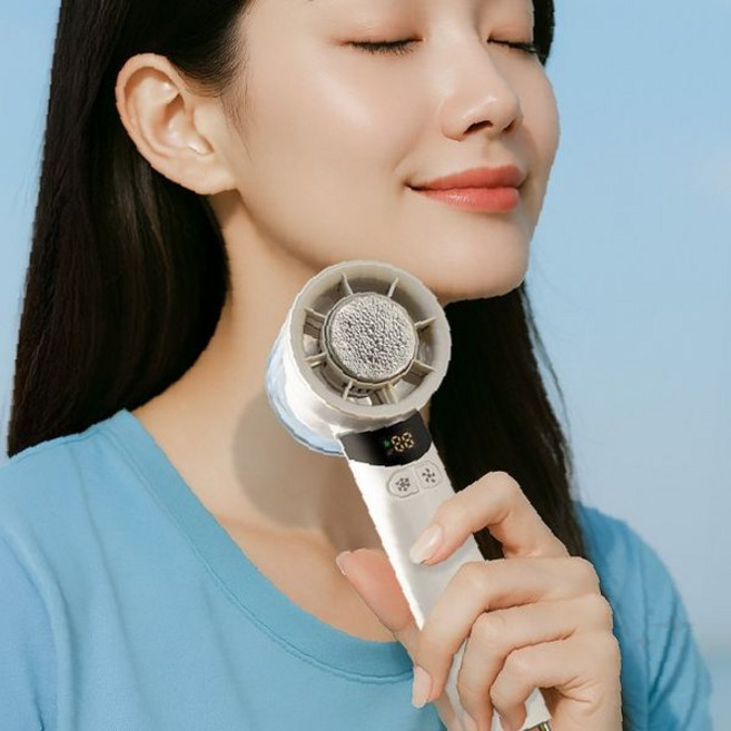 휴대용 미니 핸디 선풍기 냉감 쿨링 기능 충전식 무선 손잡이형 여름 더위 해소, 상세페이지 참조, 상세페이지 참조