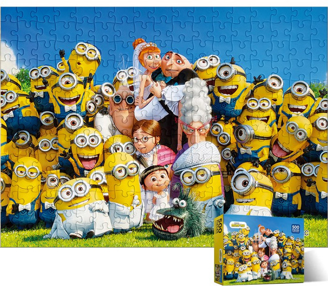 500피스 직소퍼즐 슈퍼배드 미니언즈 결혼식 (액자옵션선택) AL5301, 1개, 퍼즐단품(액자없음), 500조각