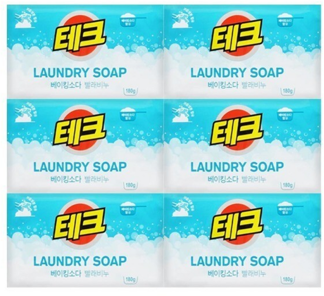 엘지 테크 베이킹소다 빨래비누 180g X 6개