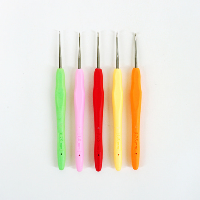 프랜즈얀 사라코바늘/레이스/뜨개바늘/도구/뜨개질도구, 6호(1.00mm) 핑크, 1개