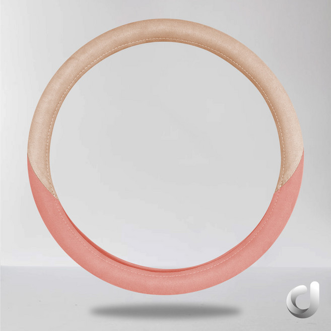 [창디자인] 핸드메이드 코튼 퓨어 자동차 사계절 프리미엄 핸들커버, 더블 라인, 05.핑크 더블