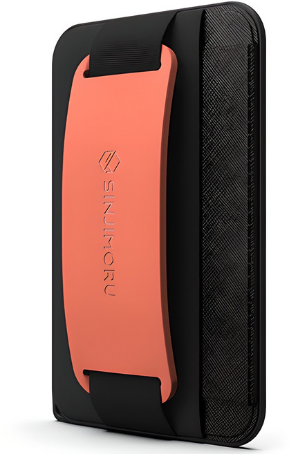 신지모루 맥세이프 호환 그립 스트랩 휴대폰 카드지갑, 오렌지, 1개 - 맥세이프 카드케이스