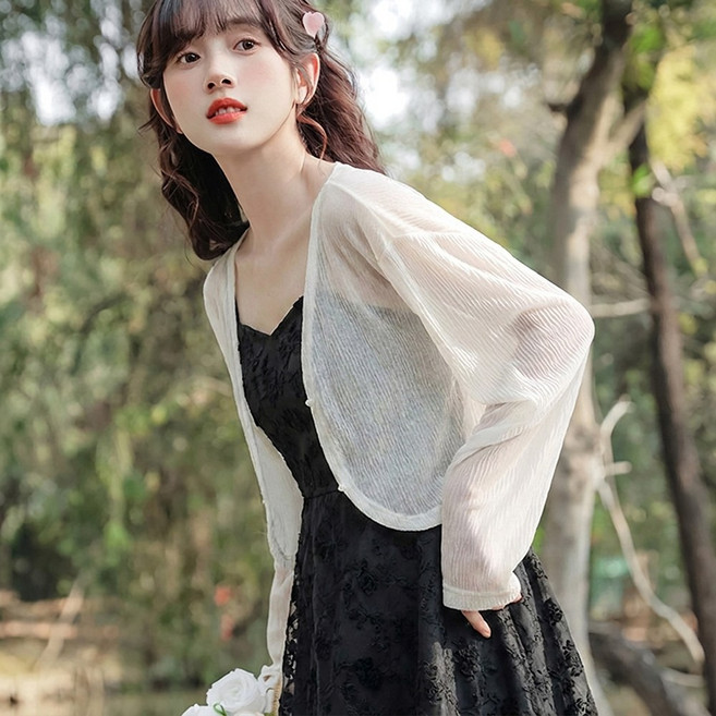 투데이리빙 쉬폰 스타일 여성 여름 가디건 얇은 시스루 썸머 데일리 카디건