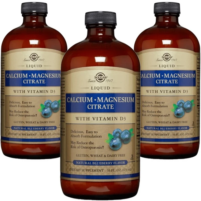 솔가 리퀴드 칼슘 마그네슘 구연산 비타민 D3 내추럴 블루베리, 3개, 473ml - 쿠팡