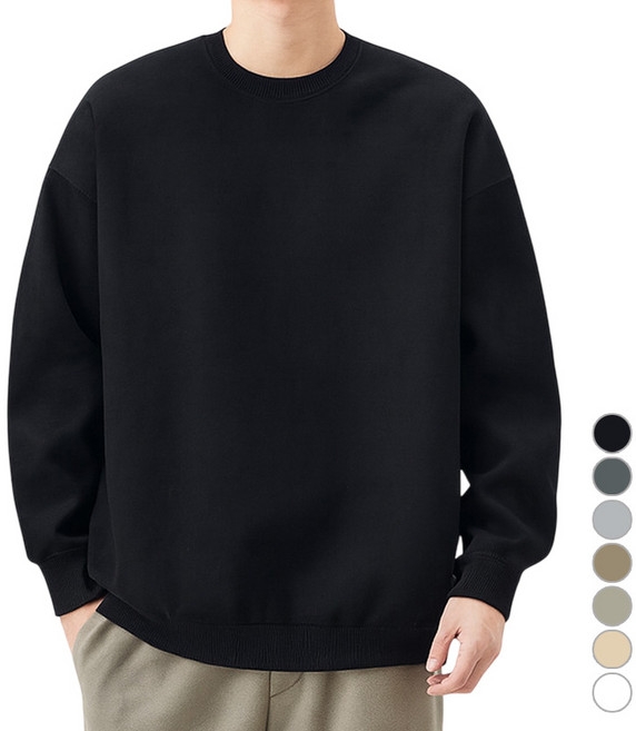 JBOOM 데일리 무지 맨투맨 티셔츠