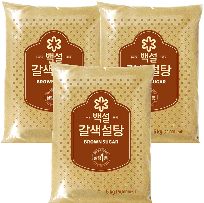 백설 갈색설탕, 5kg, 3개