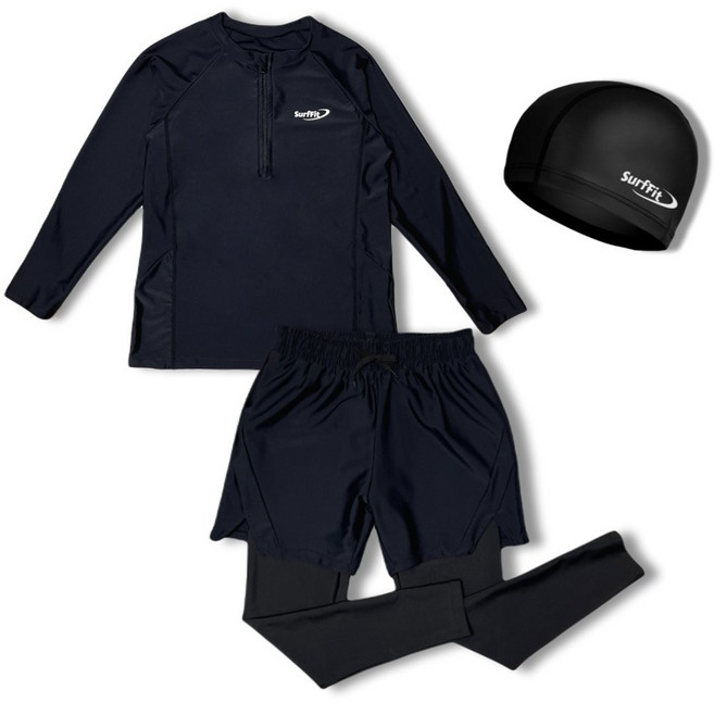 써핏 남아용 반집업 래쉬가드 3종 세트 SFRJ011