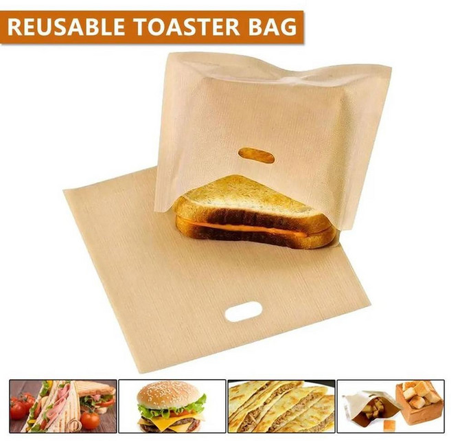 핫 셀링 토스터 백 비 스틱 빵 샌드위치 코팅 유리 섬유 토스트 전자 레인지 가열 패스트리 도구, 1PC