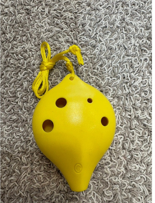 柚子樂器 陶笛 初學入門 C調陶笛, 1個, 6孔-中音TNG塑膠 黃色