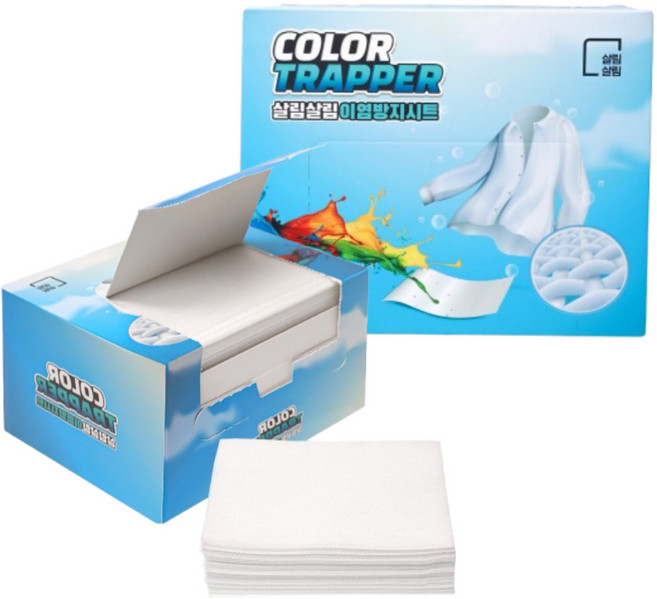 살림살림 세탁파트너 흰색옷 무형광 이염방지시트 100매, 2세트