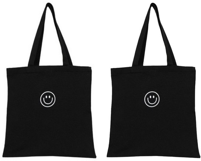 엘쏘 스마일 캔버스 숄더 에코백 2p