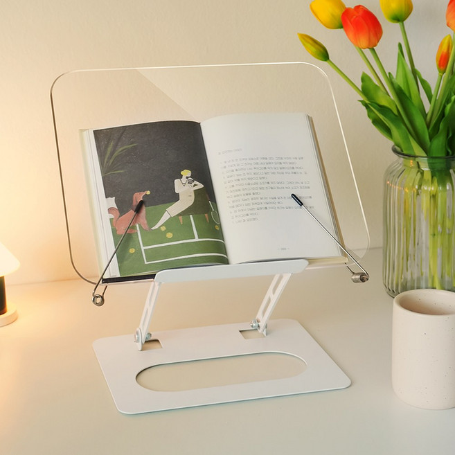 아뜰라임 프리미엄 다용도 높이조절 접이식 스마트 독서대, 투명, 1개