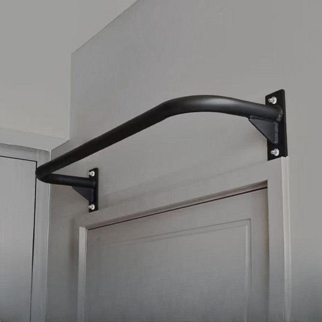 벽걸이형 턱걸이봉 실내외 고정형 철봉 문틀 운동기구 가정용 풀업바, 03.무광 블랙 싱글봉 80cm