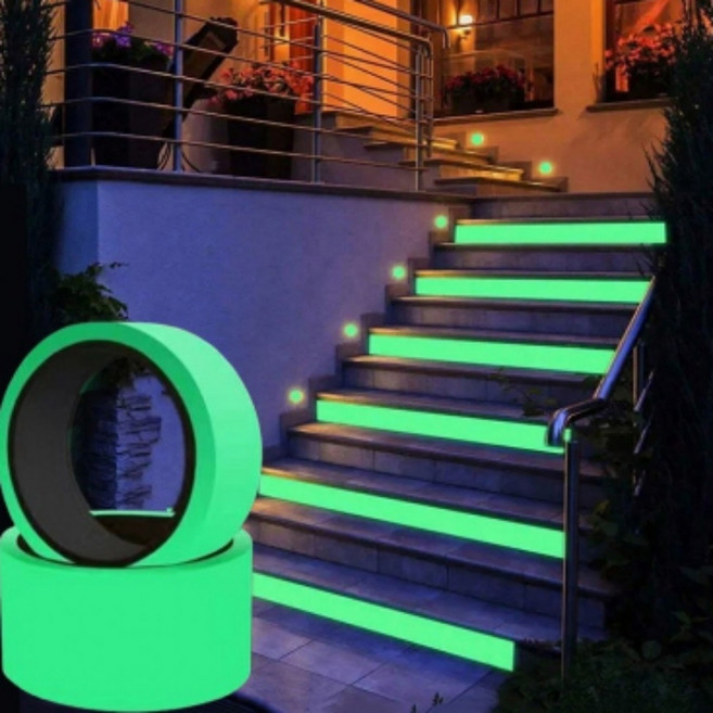 계단 미끄럼방지 야광테이프 바닥 논슬립 안전스티커 축광, 일상공장 야광테이프 5cmX5m 그린, 1개