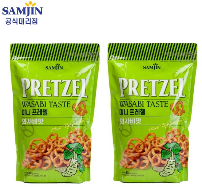 삼진 미니 프레첼 와사비맛, 800g, 2개