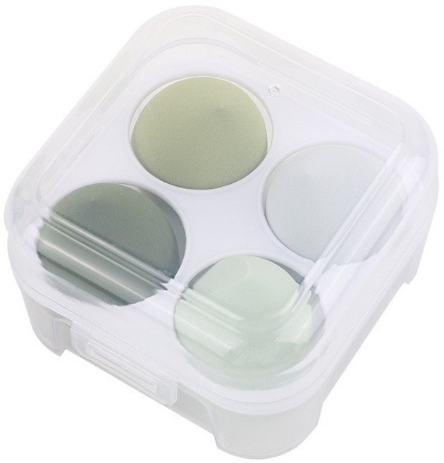 쿠션 메이크업 뷰티 스폰지 퍼프 도구, 4개, 그린