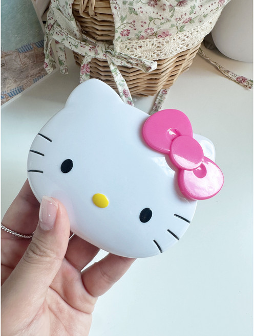 키티포켓손거울 키티휴대용거울 귀여운손거울 생일선물 우정선물 크리스마스선물, 1개, 핑크