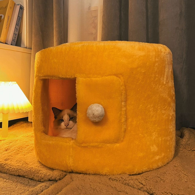 貓窩 封閉式保暖貓屋 附安全感, 1個, M 50*50*38建議20斤內,保暖小櫃門貓窩