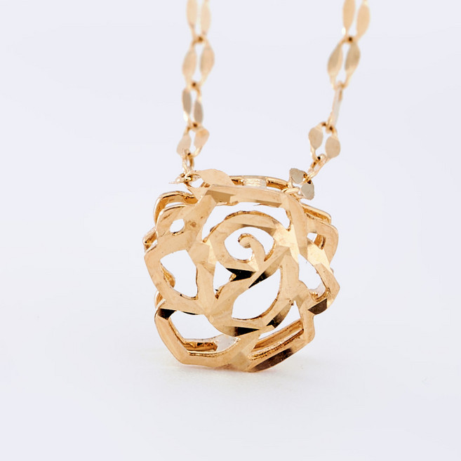 14k목걸이 14k 가시 장미 로즈 꽃 데일리 여자 금 체인 목걸이 줄 와이프 생일 선물 추천