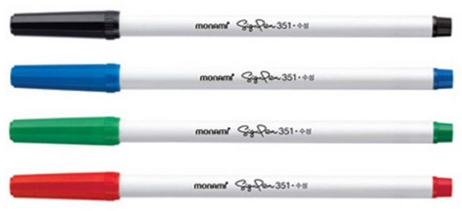 모나미 수성사인펜 351, 모나미 수성사인펜 351 12개 (적색)
