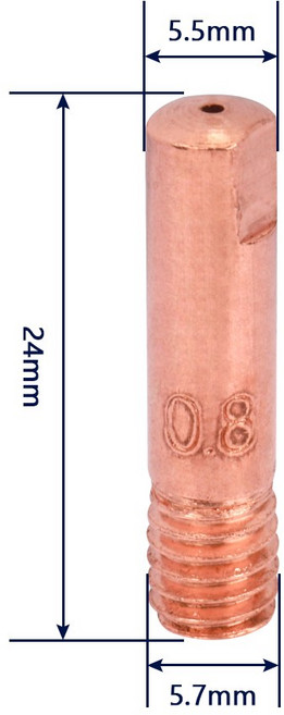 MIG 용접 커넥터 구리 팁 토치 15AK 24KD 25AK 36KD 501D 접촉 팁 Ecu CuCr지르코늄 깍지 M6 X 25 28mm 0.8mm 1.0mm, Ecu X 10PCS, 1.6, 1개