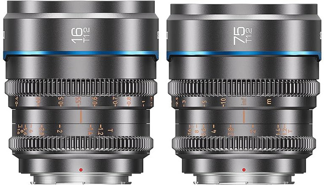 SIRUI Night Walker T1.2 S35 16mm 75mm (MS-2SEG E 시네 렌즈 세트 대구경 수동 포커스