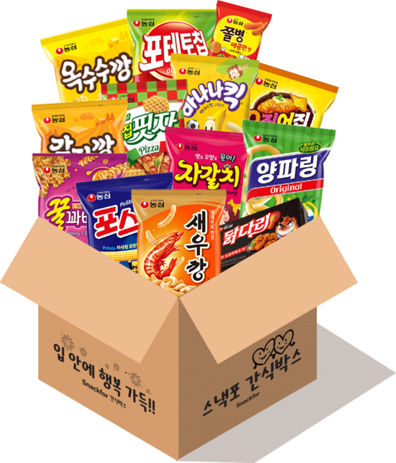 스낵포 농심 스낵세트 13p, 포스틱, 포테토칩, 쫄병, 바나나킥, 양파링, 오징어집, 닭다리