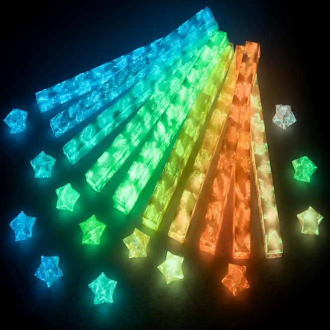 세지아 별접기 색종이 야광 하트 패턴, 210개, 10색