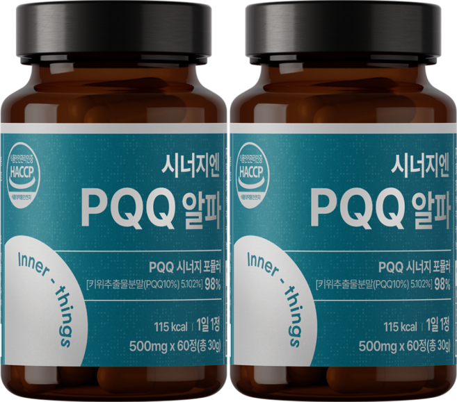 [정품] 시너지엔 PQQ 알파 식약청, 2개, 60정