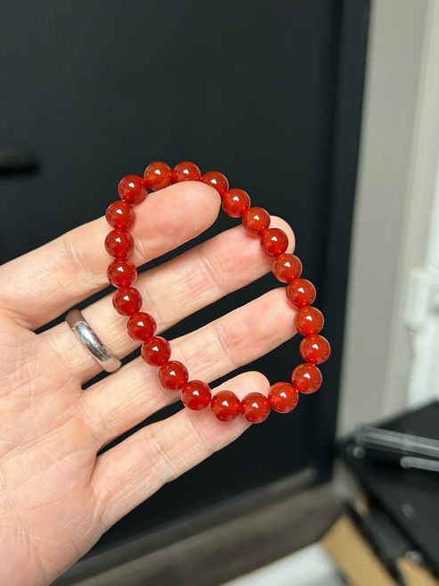 天然紅瑪瑙手串 8mm