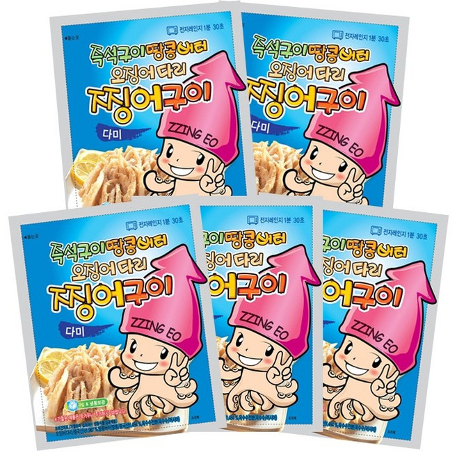 찡어구이 영화관 땅콩 버터오징어 다미 80gX5, 80g, 5개