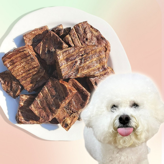 강아지 수제 간식 소 허파 육포 100% 원물 건조 간식 애견 반려견 노견 반려동물, 1개, 50g, 부드러운 소허파