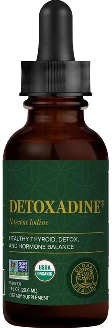Global Healing Center 글로벌 힐링 디톡사딘 - 갑상선 지원 디톡스 클렌징 신진대사 건강 및 더 나은 수면을 위한 유기 신생 요오드 액상 보충제 방울 비GMO, Gentle Flavor of Iodine, 1 Fl Oz (Pack of 1), 1개, 29.6ml - 쿠팡