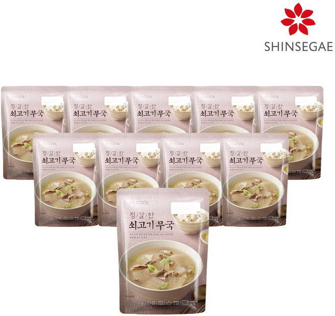 [피코크] 정갈한 소고기 무국 500g x 10팩, 10개