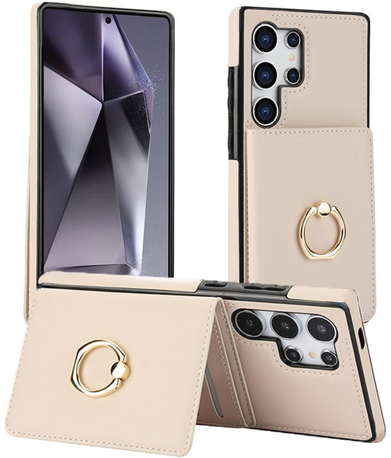 시온우주 갤럭시 S25 시리즈 카드수납 스탠딩 지갑 프리미엄 가죽 핸드폰 케이스