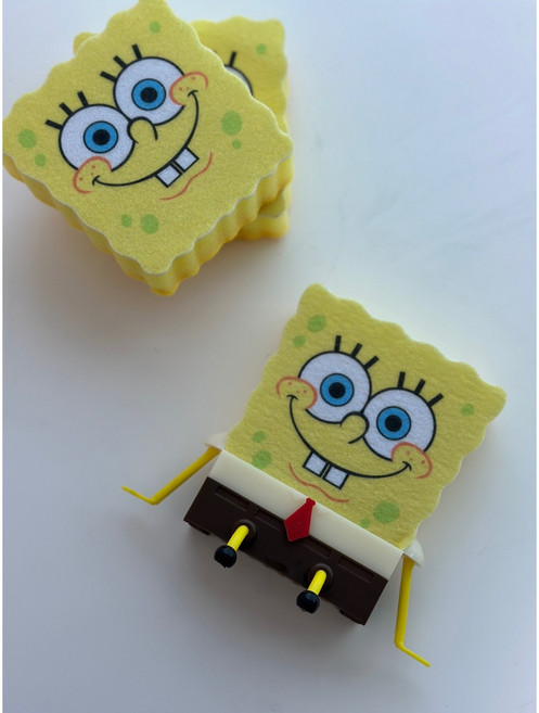 스펀지밥수세미 + 거치대 set, 1세트