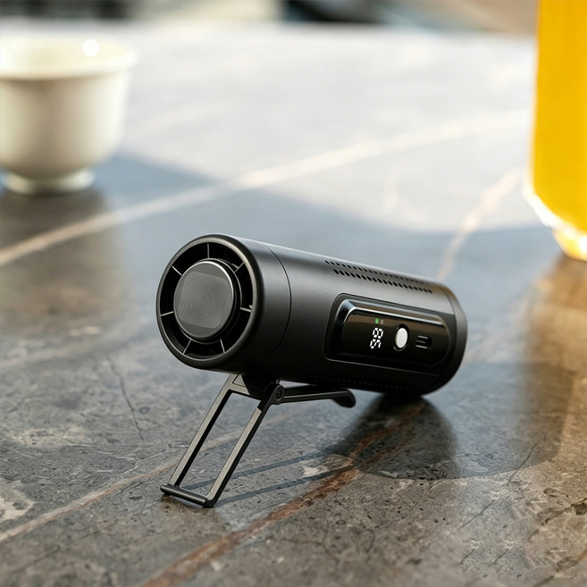 KIKOKO 무선 휴대용 냉각 허리걸이 선풍기 미니 선풍기, 블랙, F9A