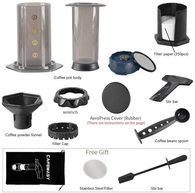 CAFEMASY 에스프레소 커피 메이커 휴대용 프렌치 프레스 바리스타 도구 커피 포트 에어 프레스 커피 머