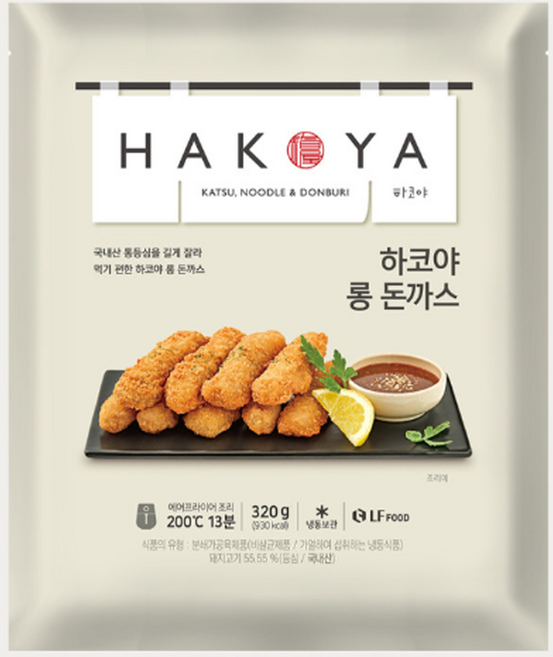롱 돈까스 하코야 320g 등심돈까스 돈가스 습식빵가루 샐러드 간식 반찬 에어프라이, 1개
