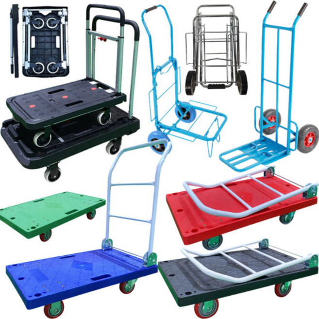 유신카트몰 손수레 카트 구루마 핸드카, 적색사각대차(손잡이O), 대차 사이즈 특대형 (인라인바퀴), 1개