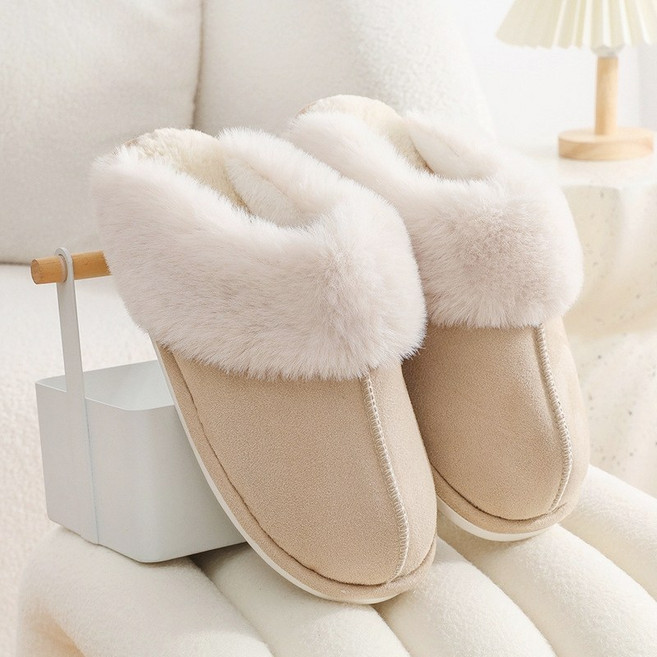 빅무드 포근 털슬리퍼 겨울 방한 남녀공용 실내화 사무실화 거실화 층간소음