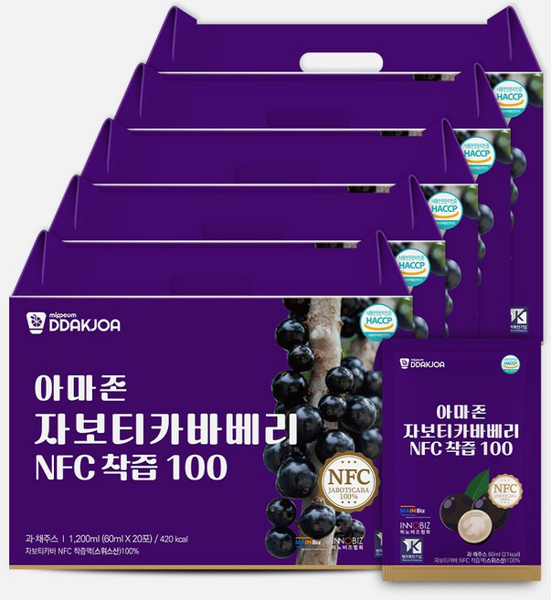 DDAKJOA 아마존 자보티카바베리 NFC착즙100, 100개, 60ml