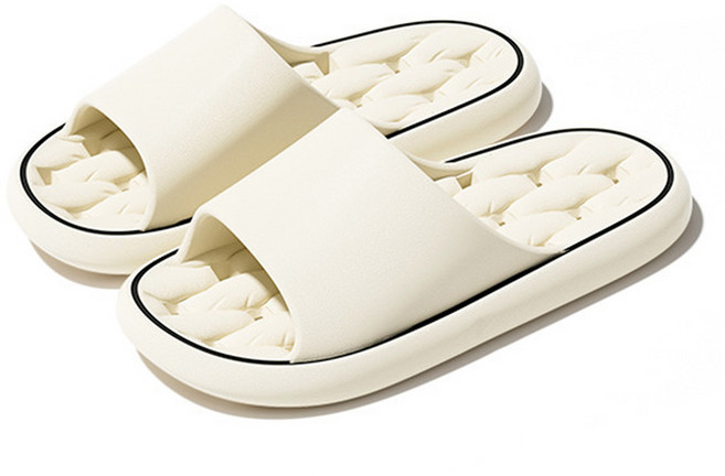 올베라 EVA 푹신한 물빠짐 욕실화 쾌속건조 미끄럼방지 슬리퍼, 1개, 크림 아이보리