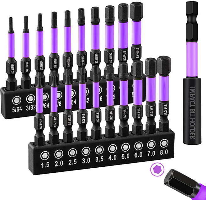 [독일 공정 기준] 강력 자석 홀더 탑재 육각 임팩트 비트 렌치 21종 세트 자석 홀더 포함, 21개