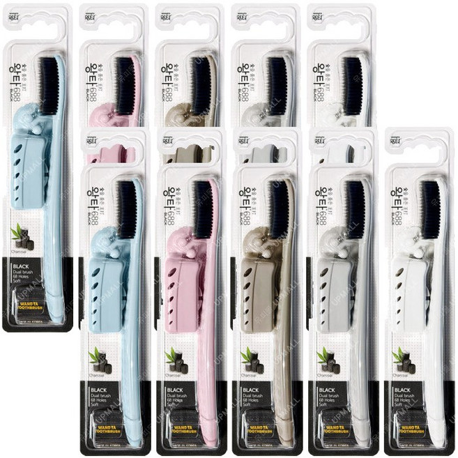 백선생 왕타 688 숯 미세모 칫솔 10개 (색상랜덤), 1개입