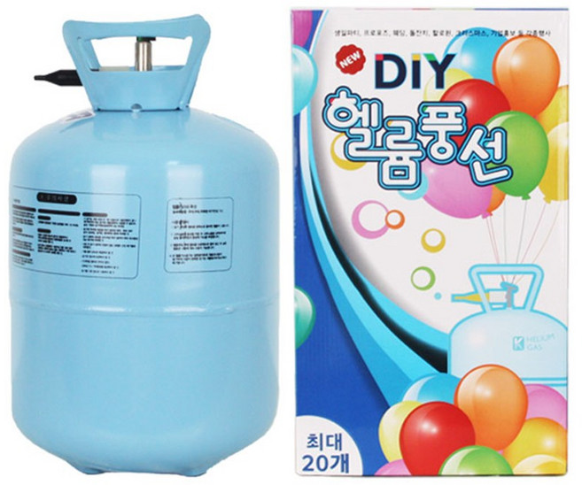 국산제조 DIY 일회용 헬륨풍선 헬륨가스 30개용, 20개용