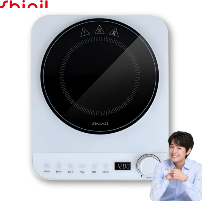 SHINIL 1구 인덕션 소형 휴대용 1인용 식탁용 미니 전기레인지 SHL-6006W, 가지고 다닐 수 있는