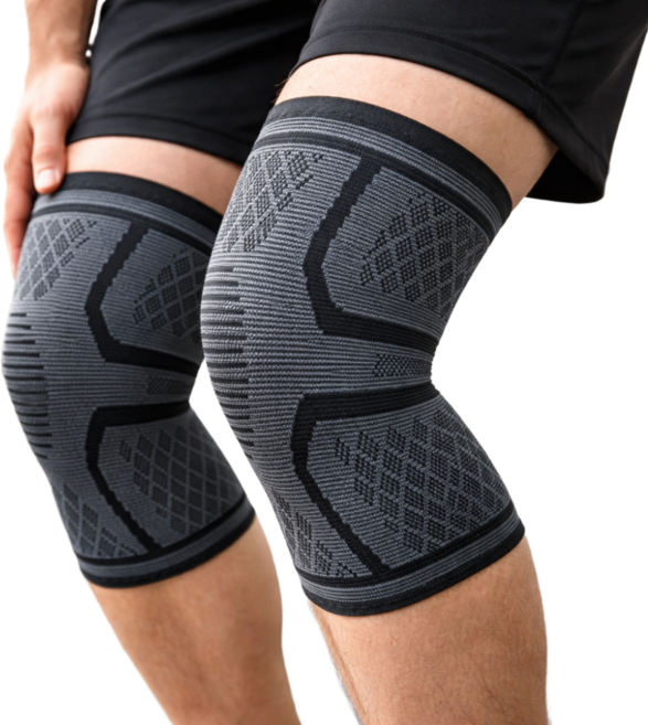 러닝축구농구 관절보호 고탄력 무릎보호대, 블랙, 2개