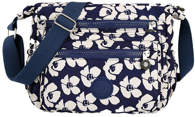 쏘이온 남흰 플라워 나일론 방수원단 크로스백