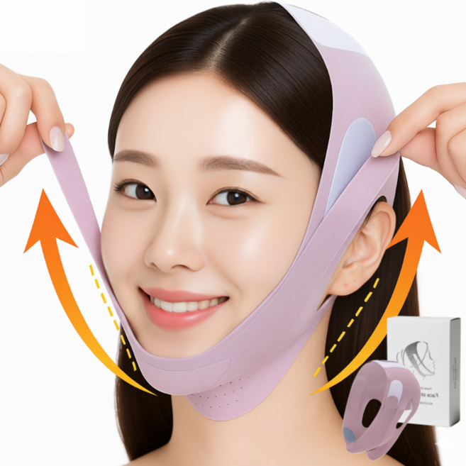 Levoro 초강력 얼굴 리프팅 밴드 2단계 더블 V라인, 1개, 퍼플